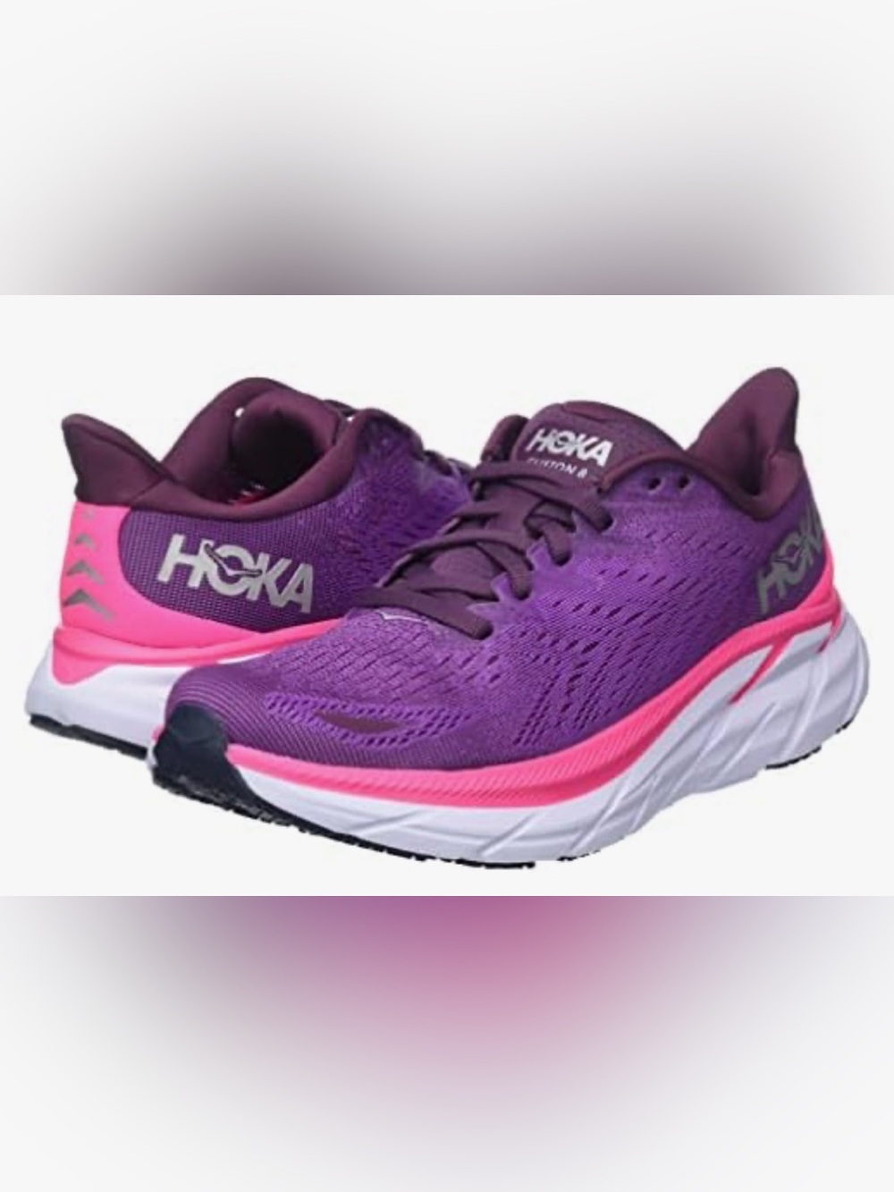 HOKA Women’s $165 Grape Wine/Beautyberry CLIFTON 8 Size 10 NEW #044